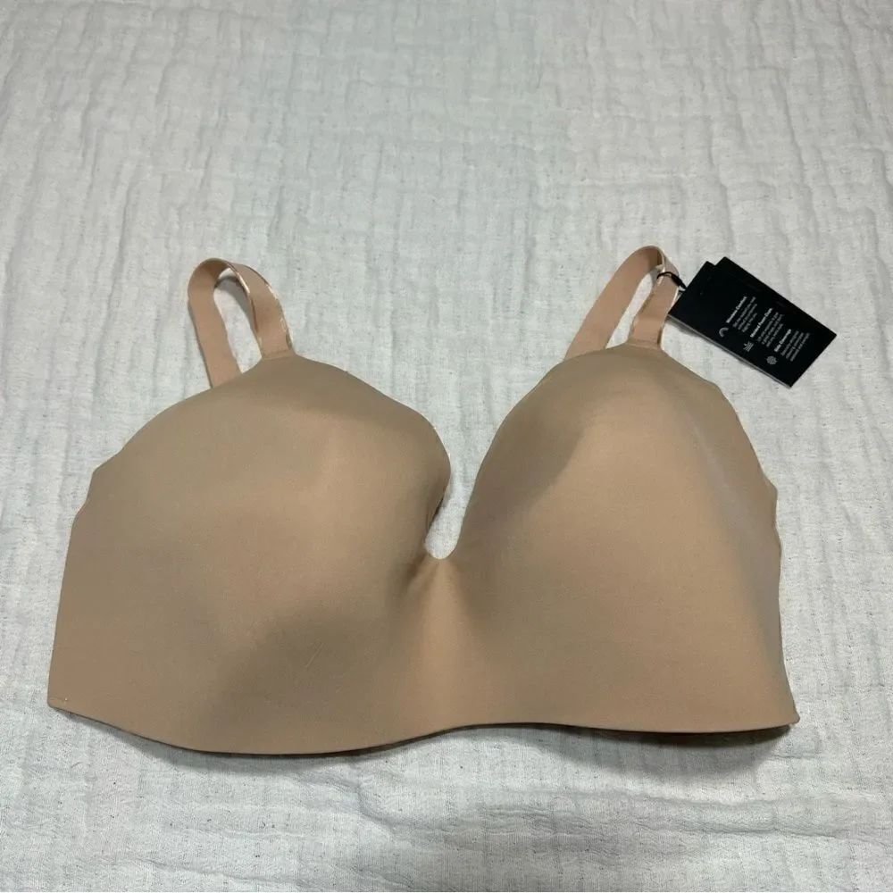 Knix Wing Woman Contour Bra Wire Free Molded Foam Cups Size 8++ Beige NWT